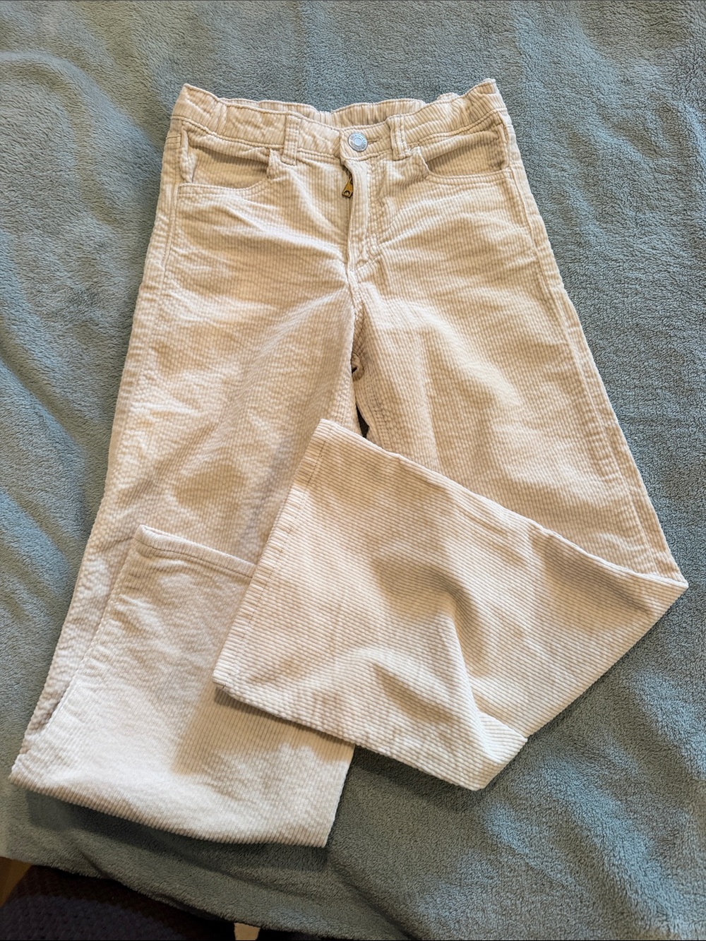 H&M Cream Corduroy Wide-Leg Jeans